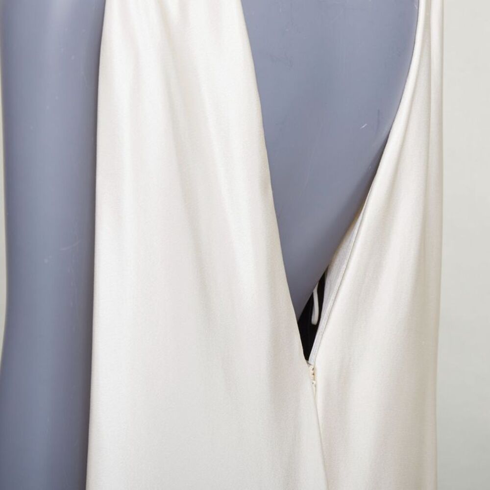 SAINT LAURENT 2022 Runway Bridal ivory silk satin draped empire gown FR34 XS - Picture 7 of 9